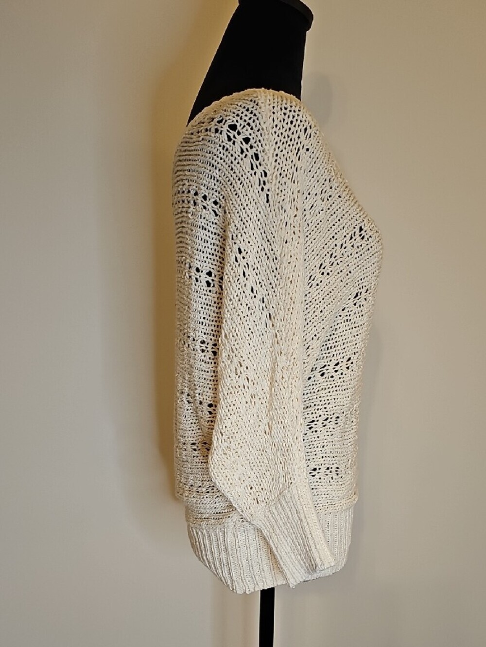 American Eagle Outfitters Cream Open-Knit Scoop Neck Sweater - Picture 2 of 9